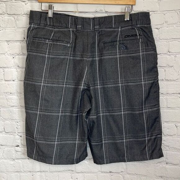 O’Neill Men’s Gray Plaid Knee length Shorts size 36 - Picture 4 of 5